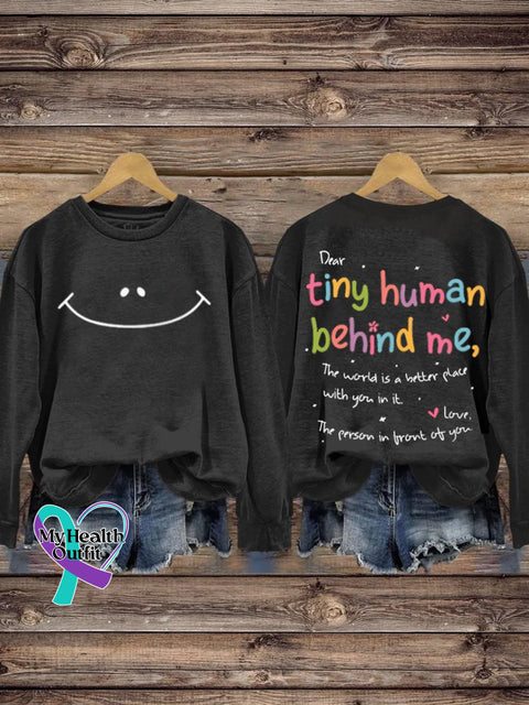Mental Health Inspirational Positive Crew Neck Casual Printed Sweatshirt Black / S