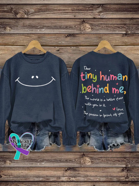 Mental Health Inspirational Positive Crew Neck Casual Printed Sweatshirt Blue / S