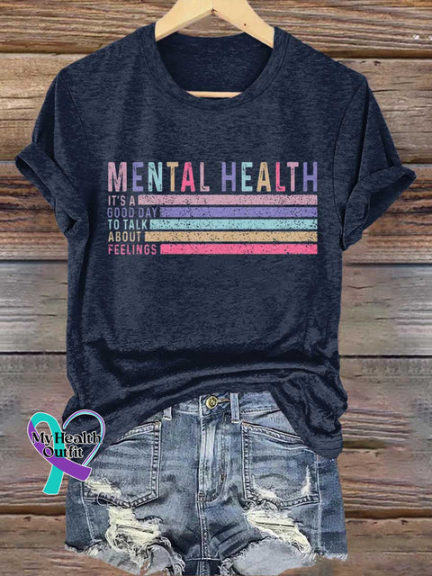 MENTAL HEALTH IT’S A GOOD DAY TO TALK ABOUT FEELINGS T-shirt Blue / S