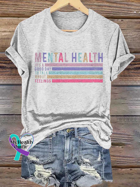 MENTAL HEALTH IT’S A GOOD DAY TO TALK ABOUT FEELINGS T-shirt White / S