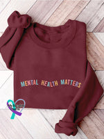 Mental Health Matters Psychology Awareness Therapy Casual Print Sweatshirt Red / S