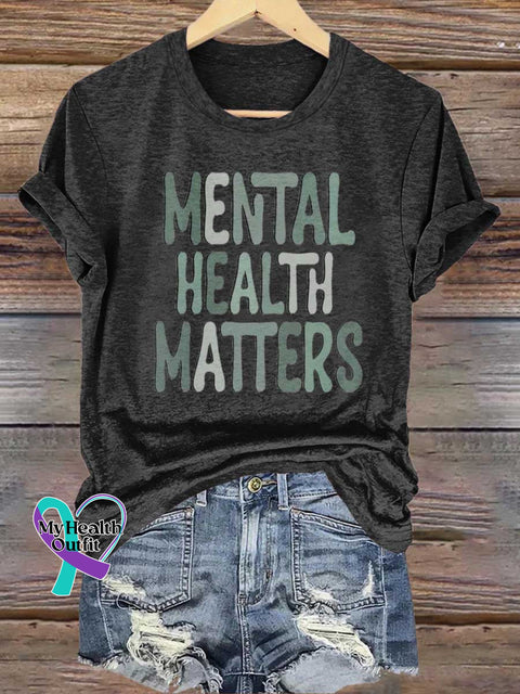 Mental Health Matters T-shirt Black / S