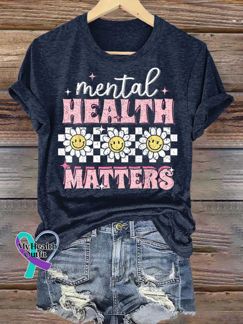 Mental Health Matters T-shirt Blue / S