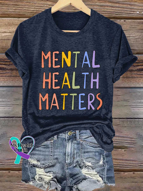 MENTAL HEALTH MATTERS T-shirt Blue / S