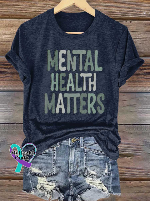 Mental Health Matters T-shirt Blue / S