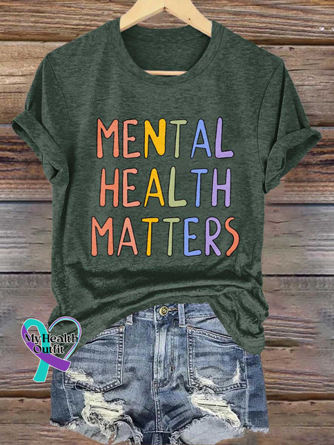 MENTAL HEALTH MATTERS T-shirt Green / S