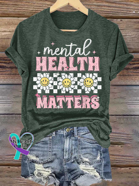Mental Health Matters T-shirt Green / S