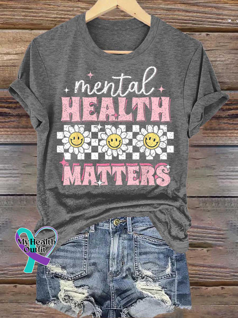Mental Health Matters T-shirt Grey / S