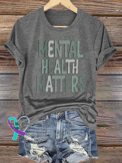Mental Health Matters T-shirt Grey / S