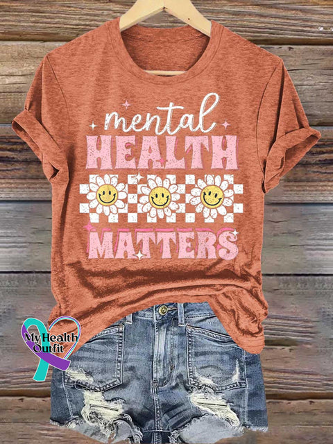 Mental Health Matters T-shirt Orange / S