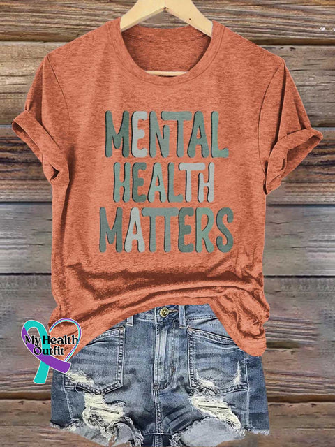 Mental Health Matters T-shirt Orange / S