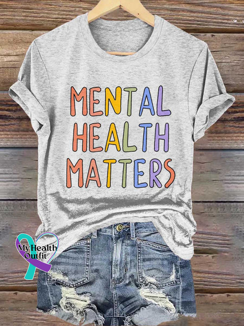 MENTAL HEALTH MATTERS T-shirt White / S