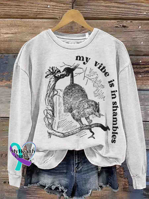 Mental Health Possum Funny Casual Printed Sweatshirt White / S