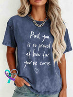 Mental Healthy Awareness Retro Distressed Washed Cotton T-shirt Blue / S