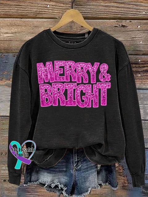 Merry&Bright Print Casual Sweatshirt Black / S