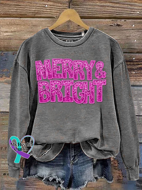 Merry&Bright Print Casual Sweatshirt Grey / S