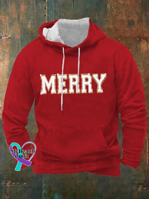Merry Christmas Art Pattern Print Casual Hoodie Sweatshirt Red / S