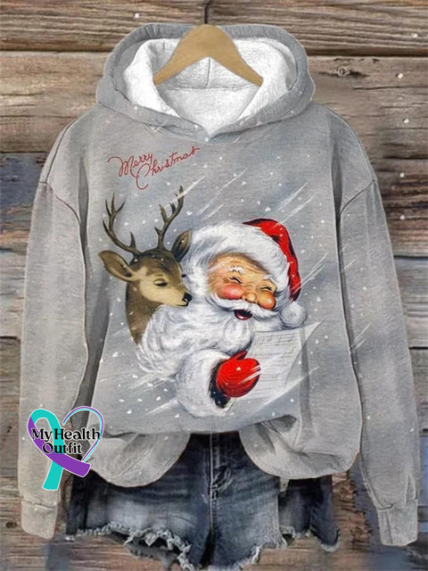 Merry Christmas Casual Hoodie Sweatshirt Multicolor / S