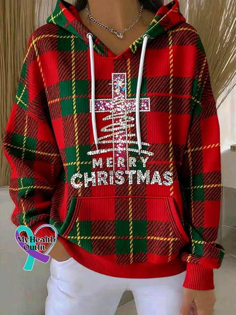 Merry Christmas Cotton Casual Hoodie Sweatshirt Multicolor / S