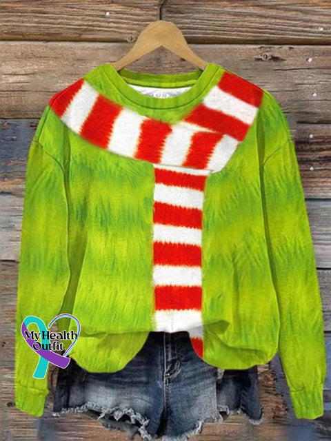 Merry Christmas Print Casual Sweatshirt Multicolor / S