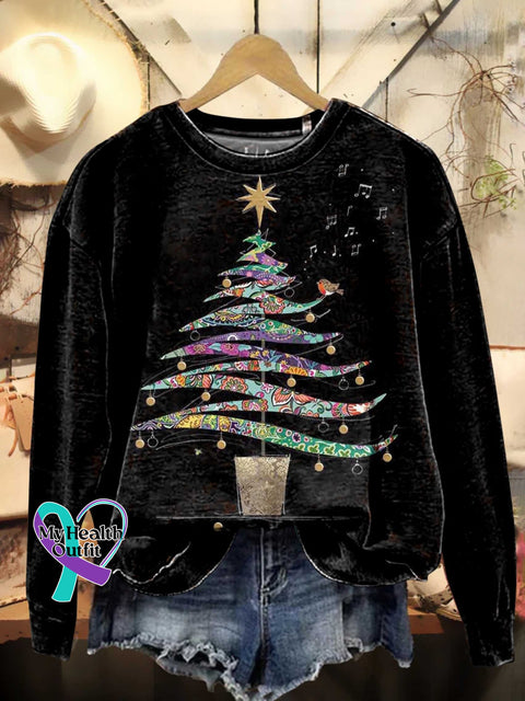 Merry Christmas Tree Casual Sweatshirt Multicolor / S