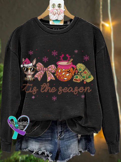 Mexican Christmas Coquette Tis The Season Casual Sweatshirt Black / S