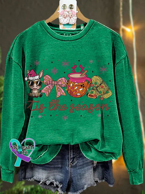 Mexican Christmas Coquette Tis The Season Casual Sweatshirt Green / S
