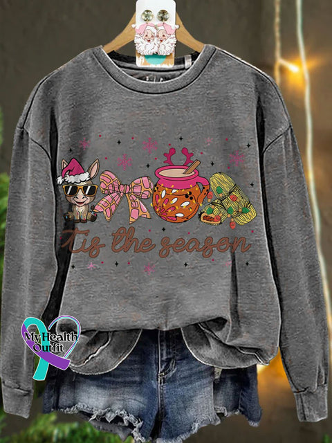 Mexican Christmas Coquette Tis The Season Casual Sweatshirt Grey / S