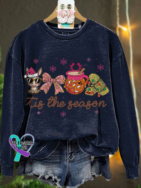 Mexican Christmas Coquette Tis The Season Casual Sweatshirt Navyblue / S