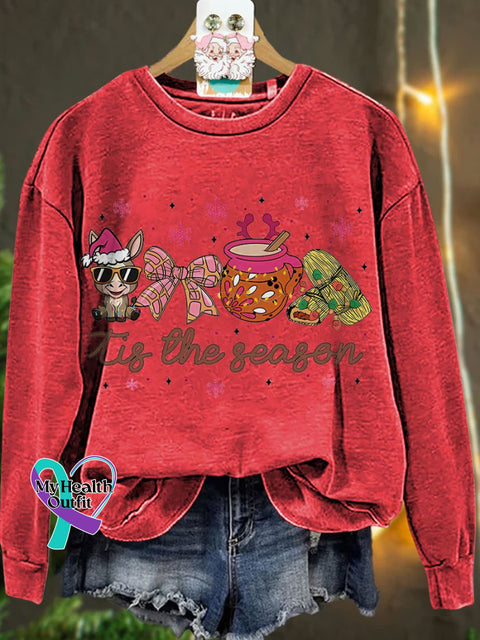 Mexican Christmas Coquette Tis The Season Casual Sweatshirt Red / S