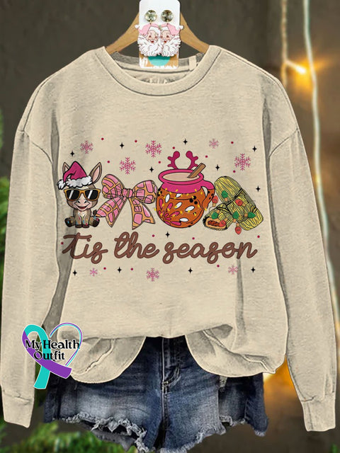 Mexican Christmas Coquette Tis The Season Casual Sweatshirt Sand / S
