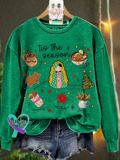 Mexican Christmas Tis The Season Casual Sweatshirt Green / L