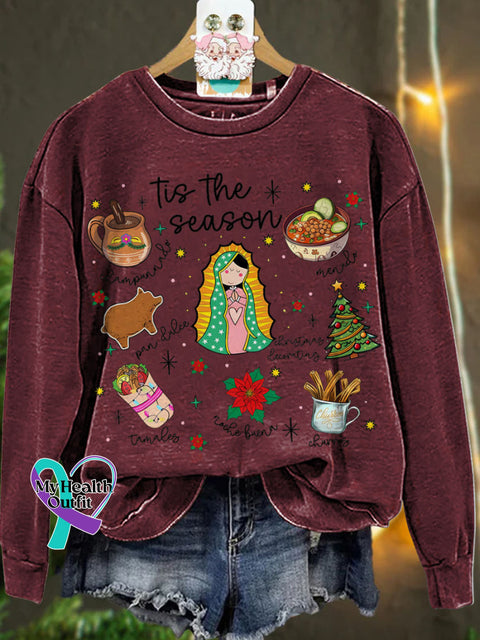 Mexican Christmas Tis The Season Casual Sweatshirt Maroon / 5Xl
