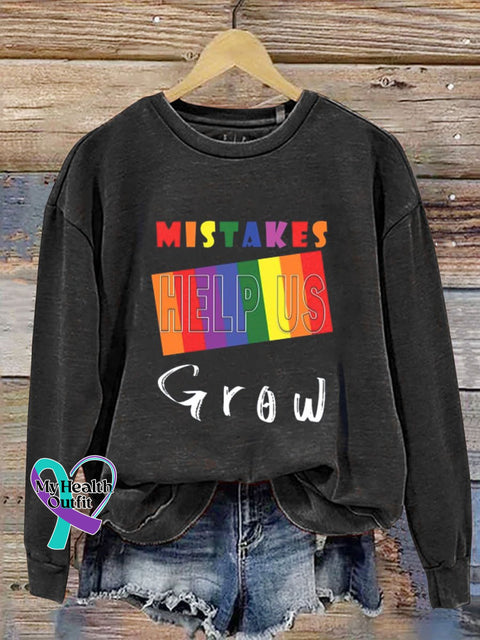 Mistakes Help Us Grow Casual Sweatshirt Black / S