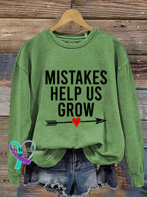 Mistakes Help Us Grow Casual Sweatshirt Green / S
