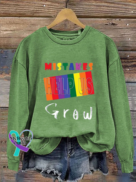 Mistakes Help Us Grow Casual Sweatshirt Green / S