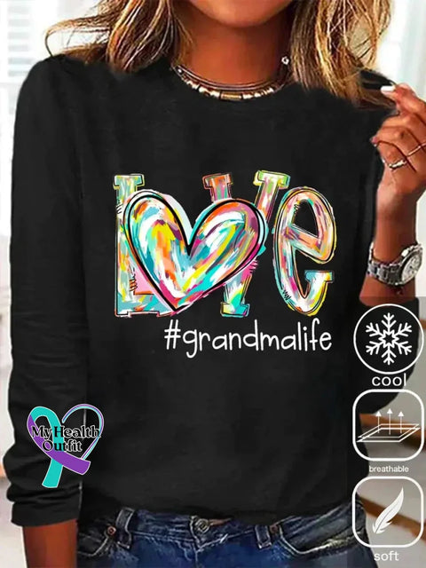 Modern Long Sleeve Print Top