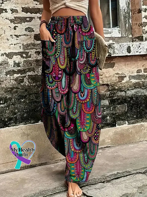 Modern Print Multicolor Pants