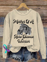 Mother Of A Rare Disease Warrior Care For Rare Zebra Ribbon Awareness Casual Sweatshirt Sand / S