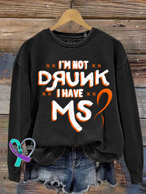 Ms Awareness Multiple Sclerosis Warrior Multiple Sclerosis Orange Ribbon Casual Sweatshirt Black / S