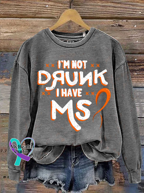 Ms Awareness Multiple Sclerosis Warrior Multiple Sclerosis Orange Ribbon Casual Sweatshirt Grey / S
