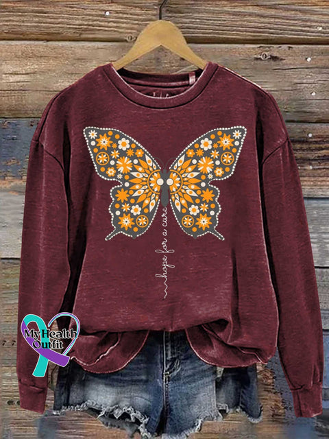 Ms Awareness Multiple Sclerosis Warrior Orange Ribbon Casual Sweatshirt Red / S