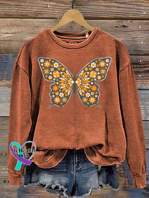 Ms Awareness Multiple Sclerosis Warrior Orange Ribbon Casual Sweatshirt / S