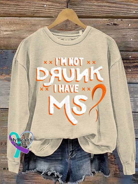 Ms Awareness Multiple Sclerosis Warrior Multiple Sclerosis Orange Ribbon Casual Sweatshirt Sand / S
