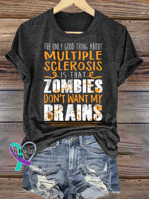 Ms Awareness Multiple Sclerosis Warrior Multiple Sclerosis Orange Ribbon T-shirt Black / S