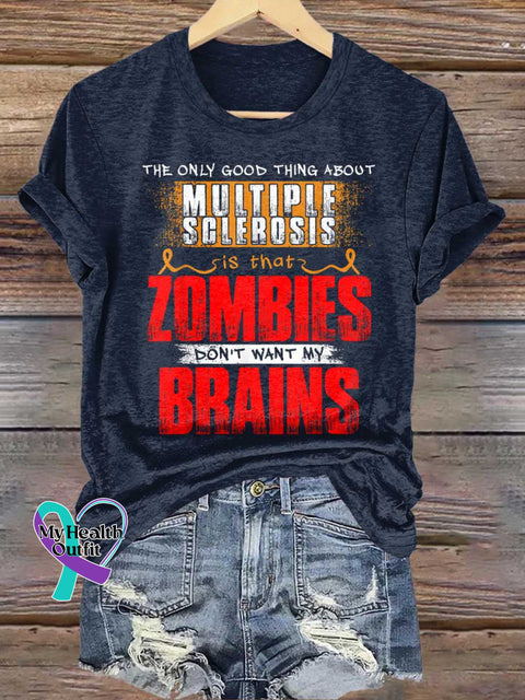 Ms Awareness Multiple Sclerosis Warrior Multiple Sclerosis Orange Ribbon T-shirt Blue / S