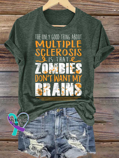 Ms Awareness Multiple Sclerosis Warrior Multiple Sclerosis Orange Ribbon T-shirt Green / S