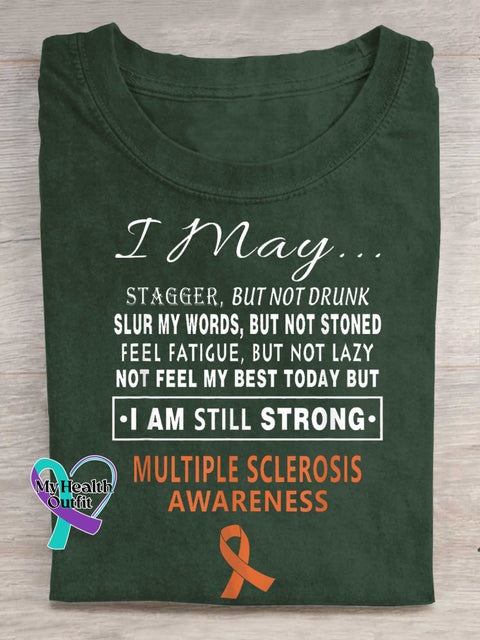 Ms Awareness Multiple Sclerosis Warrior Multiple Sclerosis Orange Ribbon T-shirt Green / S
