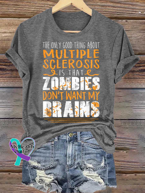 Ms Awareness Multiple Sclerosis Warrior Multiple Sclerosis Orange Ribbon T-shirt Grey / S