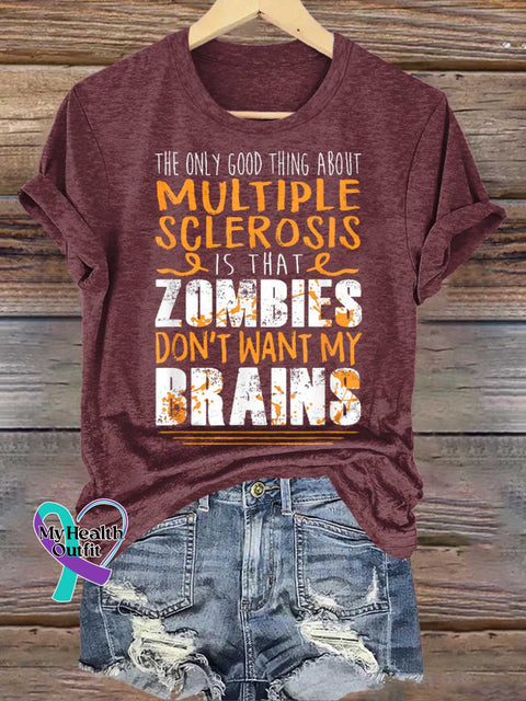 Ms Awareness Multiple Sclerosis Warrior Multiple Sclerosis Orange Ribbon T-shirt Red / S